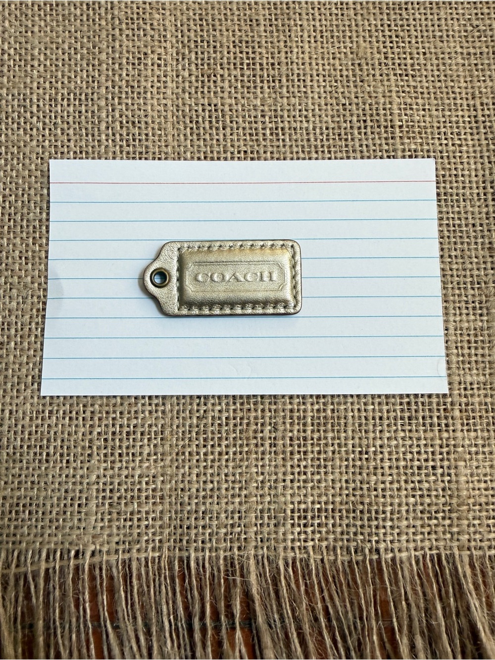 Coach Metallic Gold Leather Bag Tag